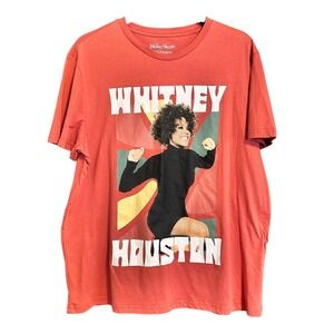 Whitney Houston Graphic T-Shirt Red Pop Music Tee